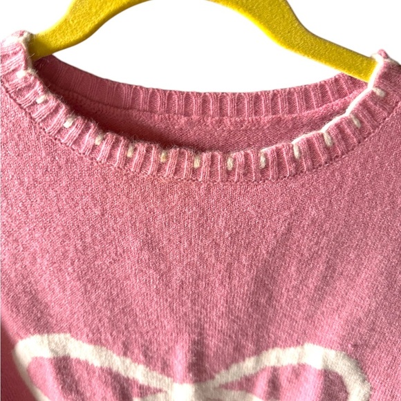 Yozy XXl pink drop shoulder sweater with large white bow. Non itchy & thick,Nwt. - Picture 12 of 16